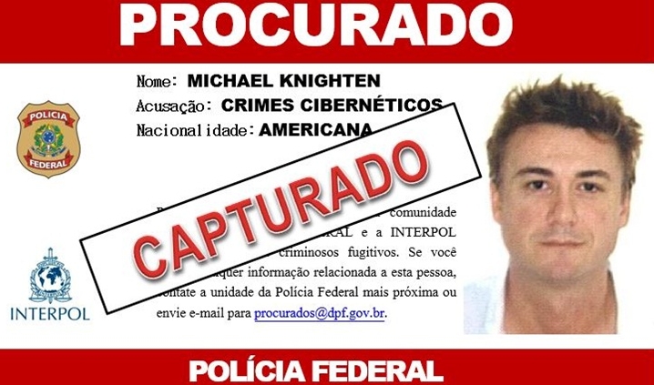 Michael Knighten foi preso em Blumenau - Pol&iacute;cia Federal/Divulga&ccedil;&atilde;o
