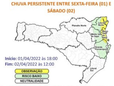 Alerta Da Defesa Civil Traz Possibilidade De Chuva E Alagamentos Em Sc