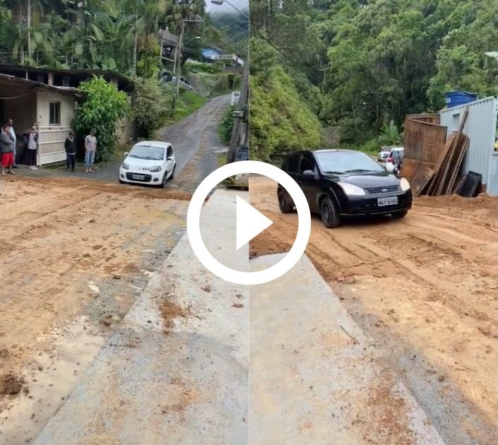 VÍDEO Trânsito é normalizado no local onde ponte foi levada pela água