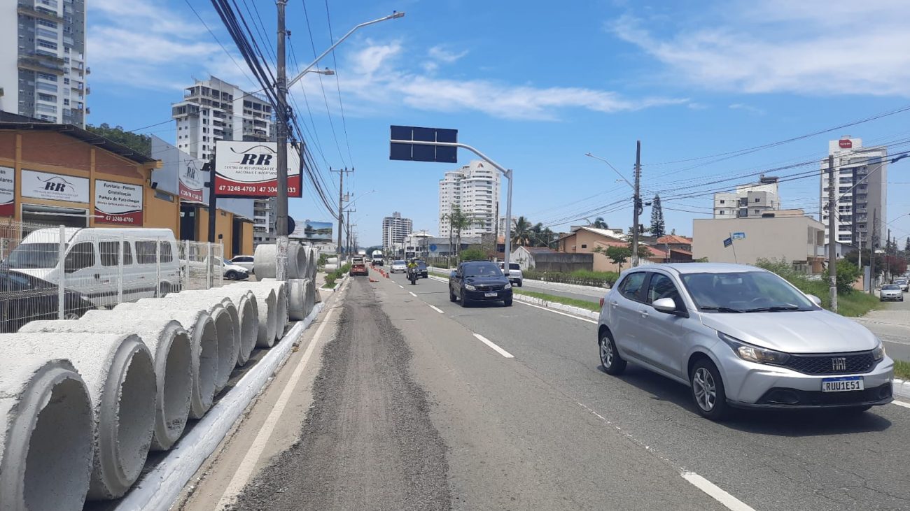 Contorno Sul em Itajaí ficará parcialmente interditada devido à obra de