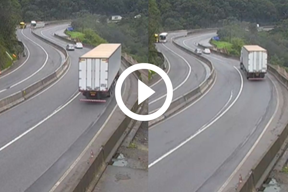 VÍDEO Ônibus sem freios bateu em caminhão antes de entrar em área de