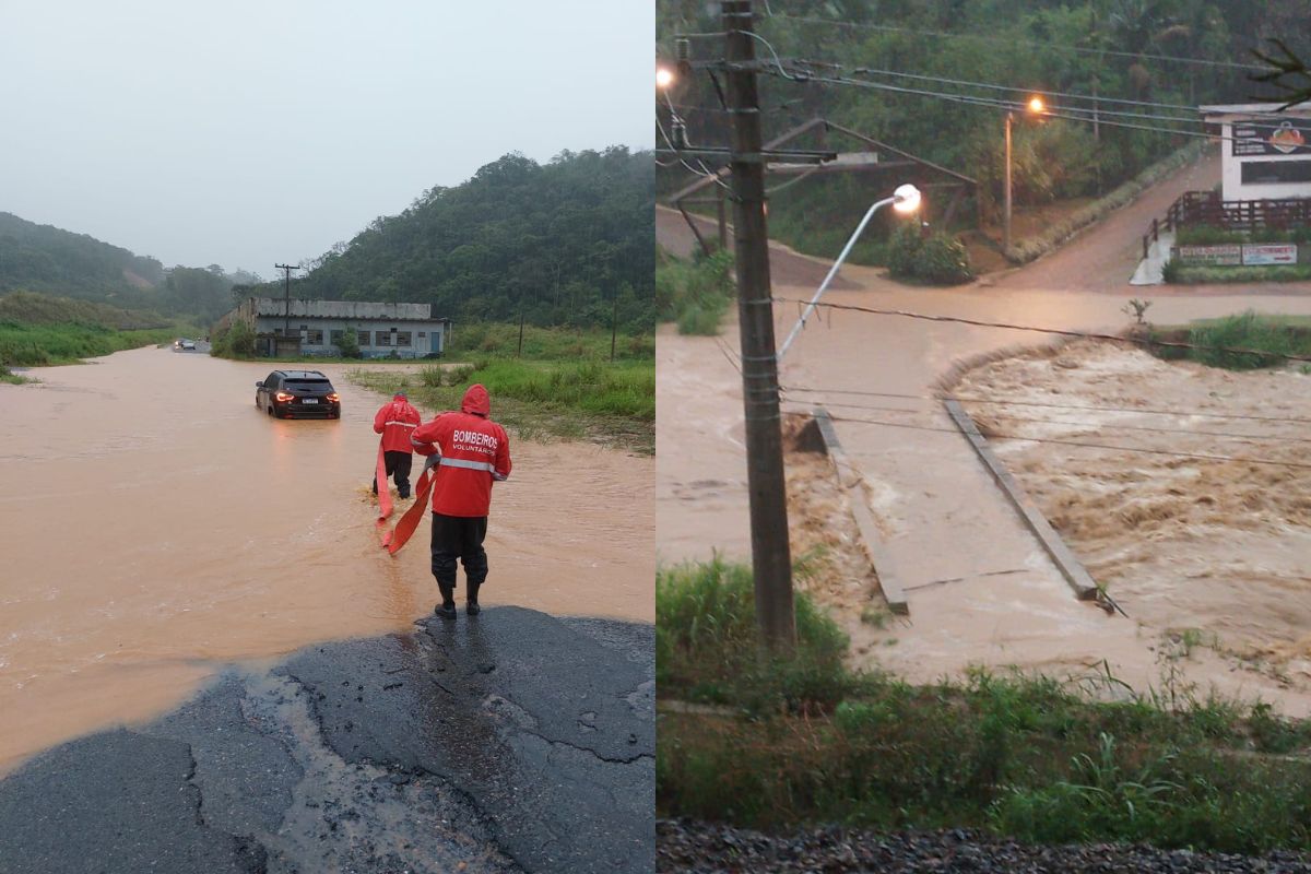 Carro Arrastado Pela Gua E Pontes Destru Das Chuva Deixa Estragos No