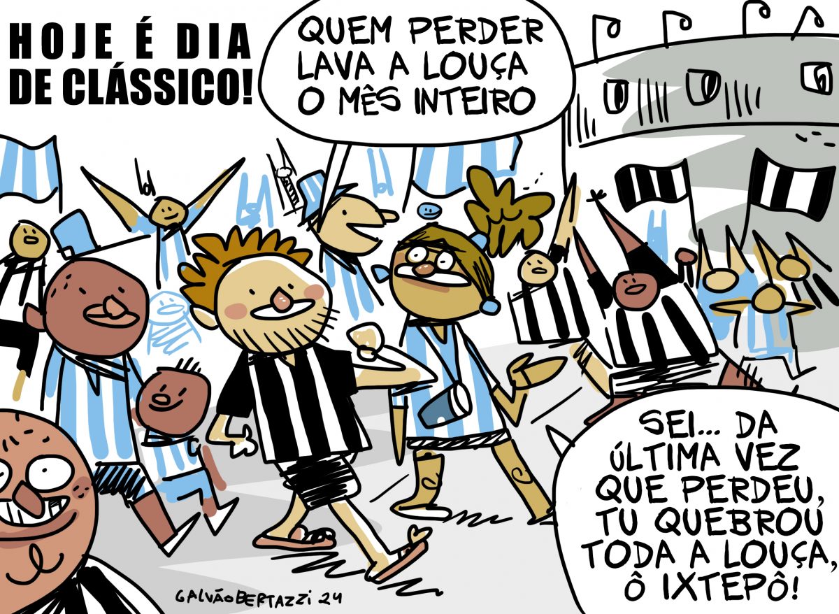 Hoje é dia de clássico Charge Notícias do dia