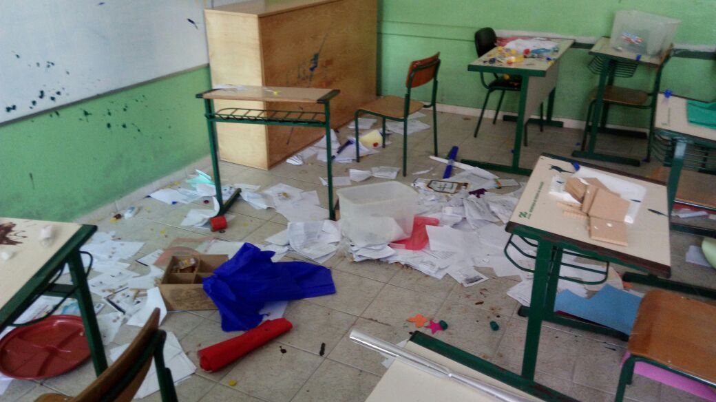 Escola estadual de Palhoça é vandalizada durante a madrugada