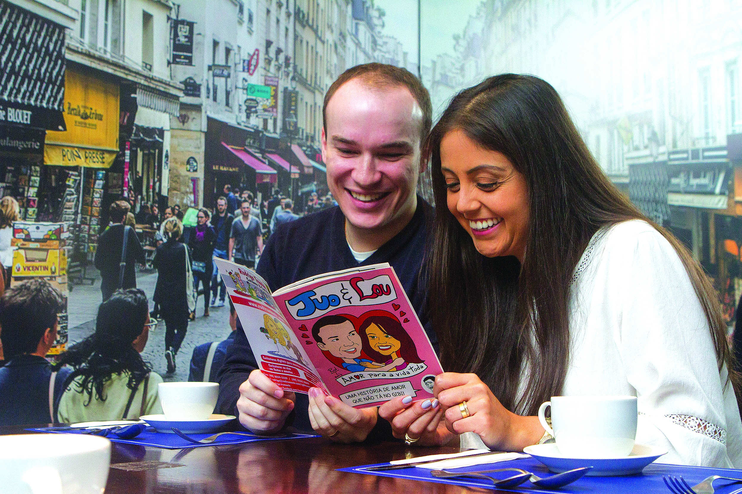 Juliano contratou um ilustrador para contar em um gibi a hist&oacute;ria de amor com Loiuse - Fl&aacute;vio Tin/ND