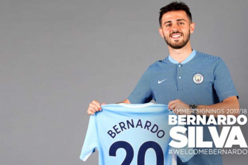Outro talentoso nome da sele&ccedil;&atilde;o portuguesa e do City &eacute; Bernardo Silva. Ele tamb&eacute;m tem valor de mercado de 75 milh&otilde;es de euros (R$ 380,8 milh&otilde;es). – Foto: (Foto: Divulga&ccedil;&atilde;o/Manchester City)