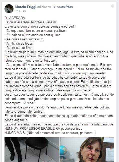 Post professora Indaial - Reprodução