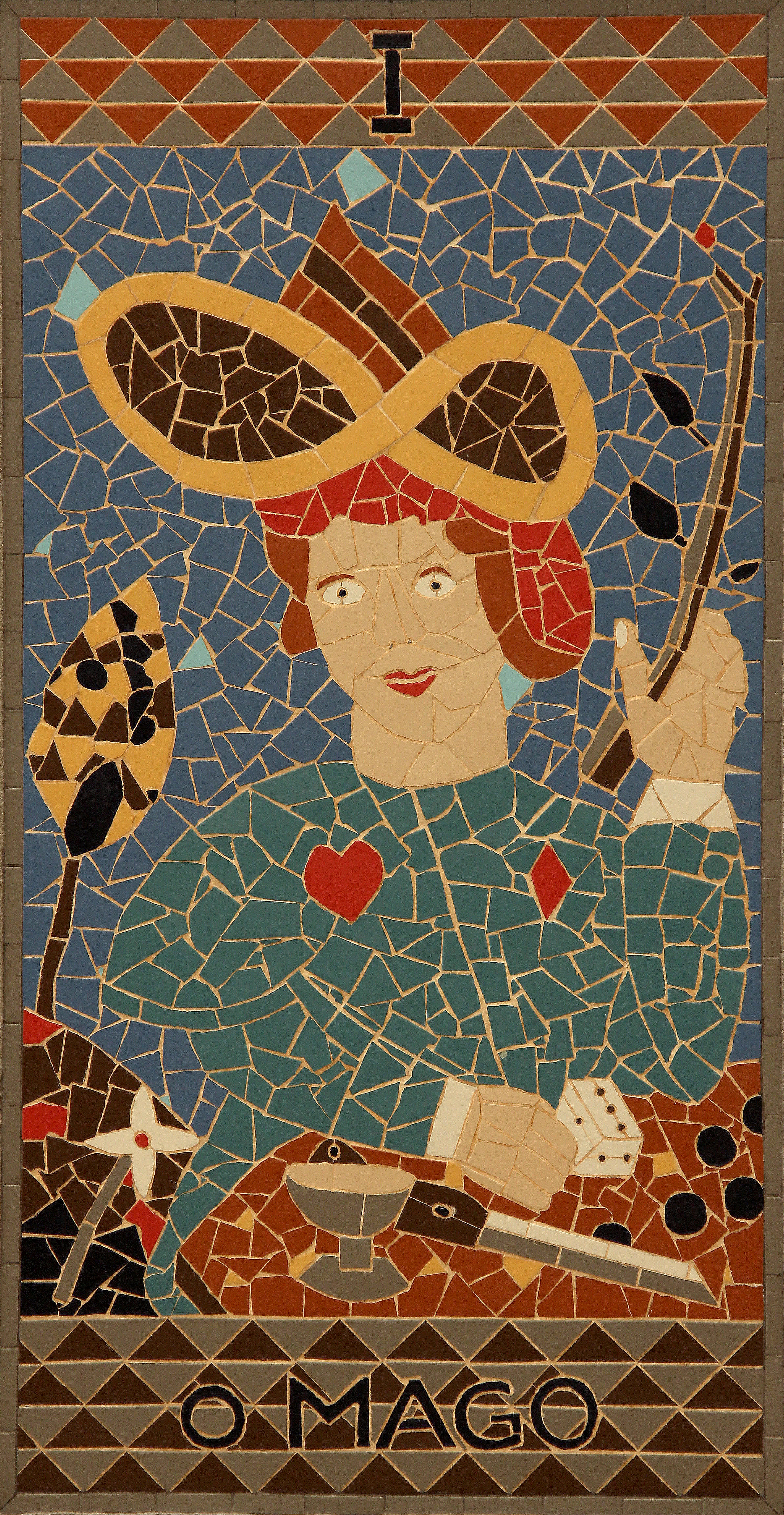 O desenho de O Mago no formato de mosaico, transposição coordenada pelo artista Idésio Leal - Divulgação
