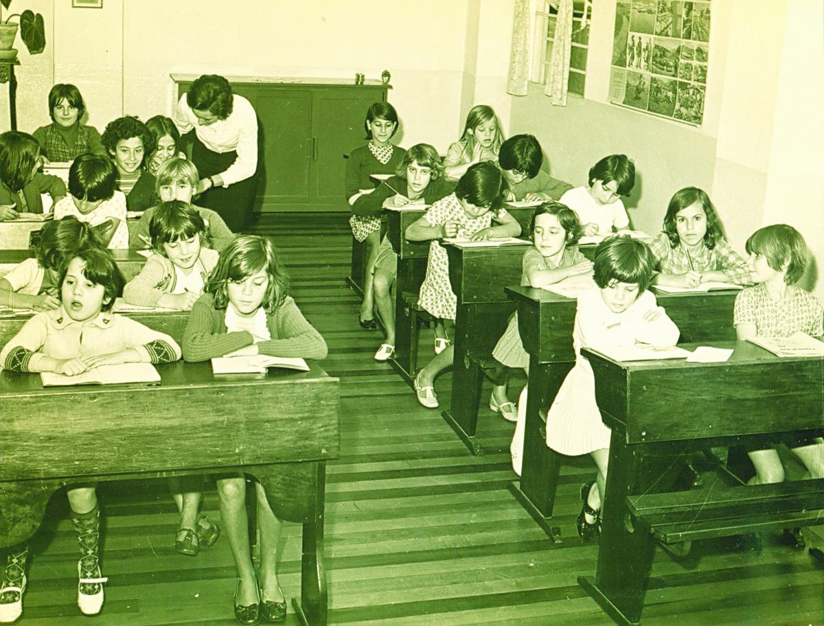 Alunos da instituição em sala de aula, ano de 1971 - Acervo/Ides/ND