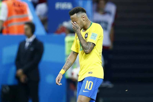Neymar na derrota do Brasil para a Bélgica &#8211; Foto: AFP