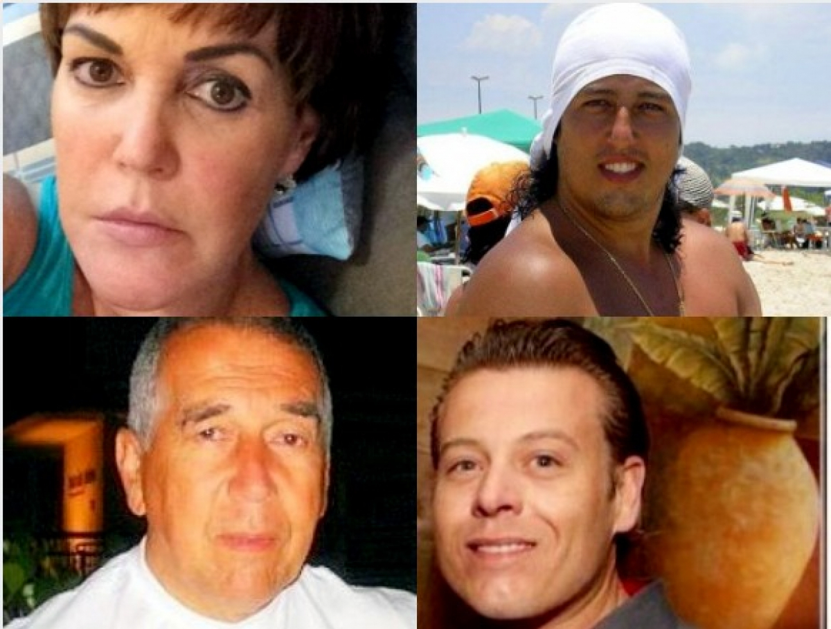 Entre as v&iacute;timas est&atilde;o (no sentido hor&aacute;rio), Katya Gaspar Lemos, Leandro Gaspar Lemos, Paulo Gaspar Lemos e Ricardo Lora - Reprodu&ccedil;&atilde;o/Facebook