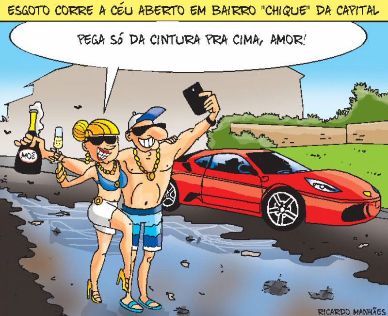Esgoto a céu aberto em bairro