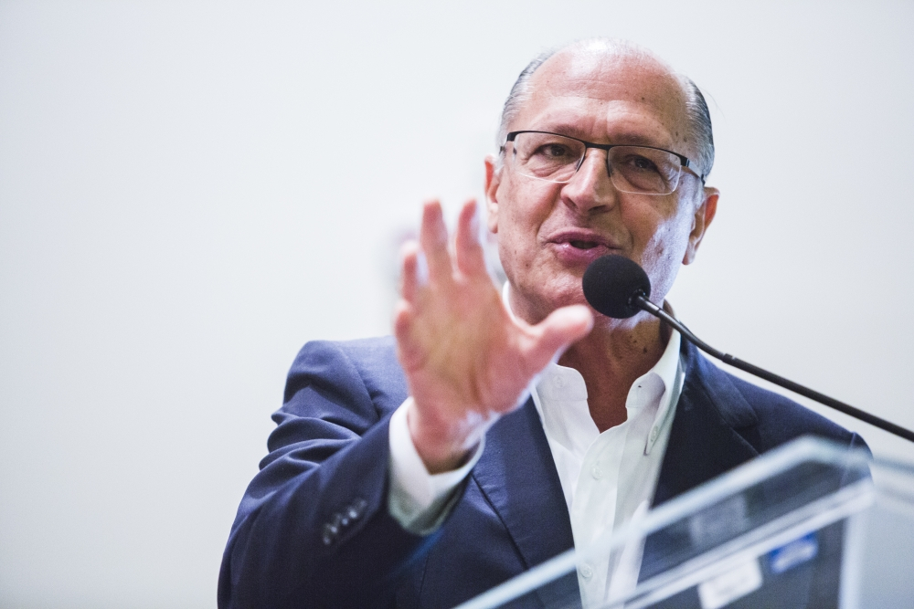 Geraldo Alckmin, governador de São Paulo, em palestra na Assembleia - Daniel Queiroz/ND