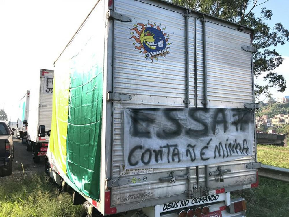Greve dos caminhoneiros em São Bernardo do Campo (SP), no domingo (27) - Roberto Parizotti/Fotos Públicas