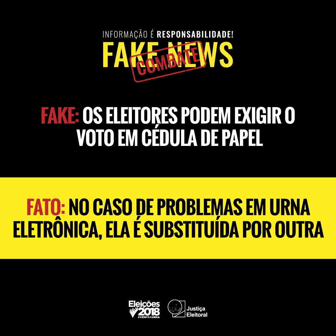 É FAKE: Eleitores Podem Exigir Voto Em Cédula De Papel