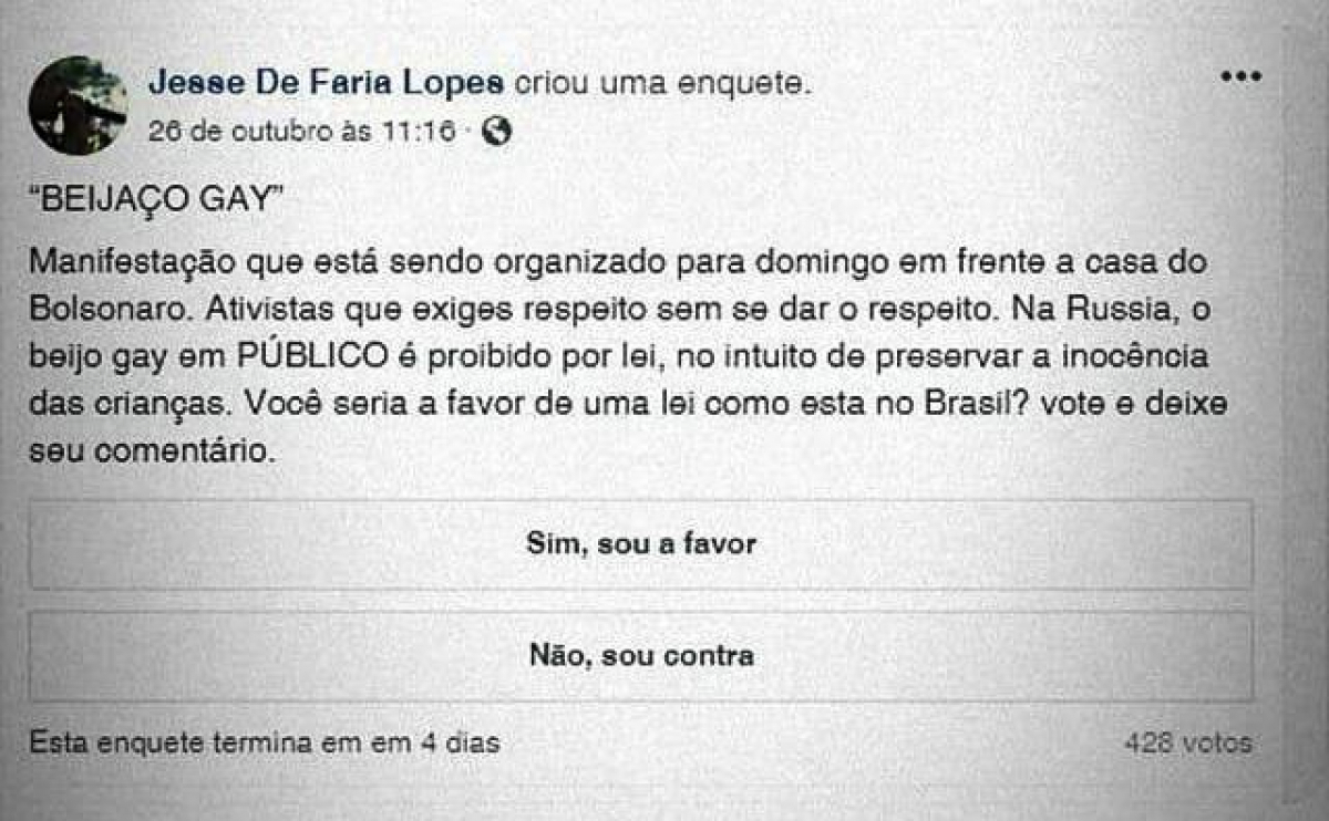 Print da enquete, que foi deletada - Reprodu&ccedil;&atilde;o/ND