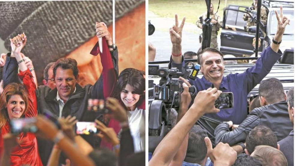 Fernando Haddad (PT) e Jair Bolsonaro (PSL) - Nelson Almeida/AFP e Bruna Prado/UOL/Folhapress
