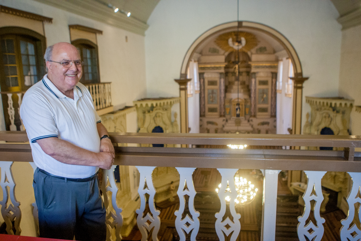 Padre Frei Gunther Max Walzer considera a restauração um presente para Florianópolis - Foto Flávio Tin/ND