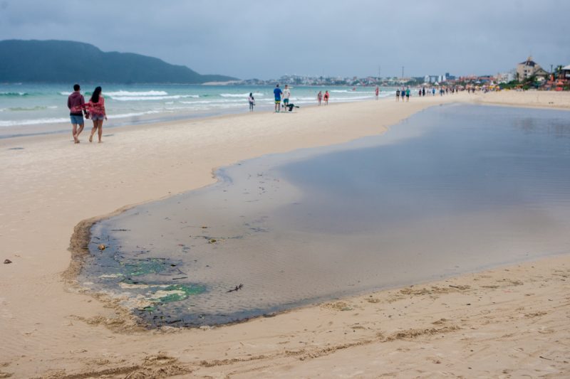 Água contaminada em praia de SC