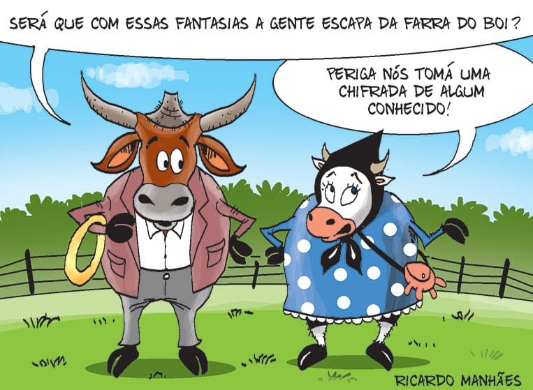A farra do boi é tema da charge de Ricardo Manhaes para o Notícias do Dia desta terça-feira.