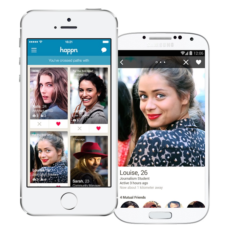 Conheça apps que vão além do Tinder: happn – O aplicativo segue um sistema semelhante ao do Tinder na hora de escolher se alguém é atraente ou não. Seu diferencial é que o Happn usa a geolocalização para dar sugestões de match. Na prática, o usuário se conecta com sua conta do Facebook e sempre que ele cruzar com uma pessoa na vida real que possui o app, ela aparecerá imediatamente na tela. Dá para determinar preferências, como gênero e idade. Está disponível para Android (<a href="https://goo.gl/yj8mw7">https://goo.gl/yj8mw7</a>) e iOS (<a href="https://goo.gl/7zYatk">https://goo.gl/7zYatk</a>). - Crédito: Divulgação/33Giga/ND