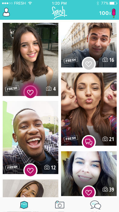 Fresh – Este é um aplicativo criado pelo Match Group, a mesma empresa do Tinder. Embora também tenha o objetivo de unir casais como seu irmão mais velho, o software se espelha em dois concorrentes: happn e Snapchat. Sua proposta é que o usuário tire uma selfie por dia. Caso não renove a foto em 24 horas, seu perfil é jogado para o fim da fila de pretendes. Está disponível para Android (<a href="https://goo.gl/ypo3AE">https://goo.gl/ypo3AE</a>) e iOS (<a href="https://goo.gl/tNE4oX">https://goo.gl/tNE4oX</a>). - Crédito: Divulgação/33Giga/ND