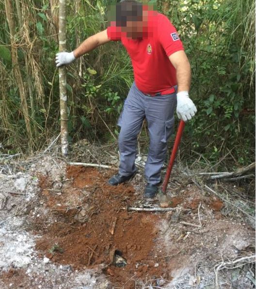 Ap&oacute;s o crime, autores enterraram a v&iacute;tima em uma cova preenchida com produtos qu&iacute;micos para acelerar a decomposi&ccedil;&atilde;o do corpo – Pol&iacute;cia Civil/Divulga&ccedil;&atilde;o