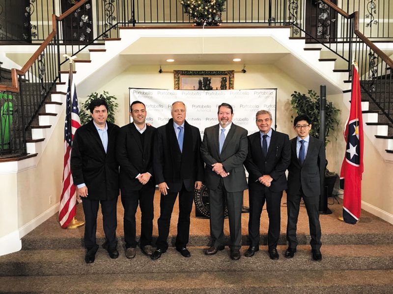 Diretoria da Portobello durante o comunicado oficial de lançamento da Portobello America no Tennessee, EUA – Divulgação Portobello
