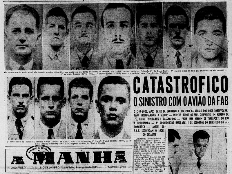 28 pessoas morreram no acidente com o avi&atilde;o da FAB – Foto: Biblioteca Nacional Digital/ND