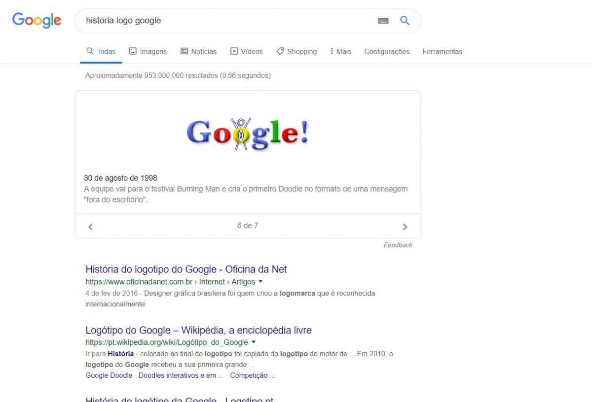 História logo Google - confira a história dos logos do buscador mais famoso do mundo - Reprodução /33Giga/ND
