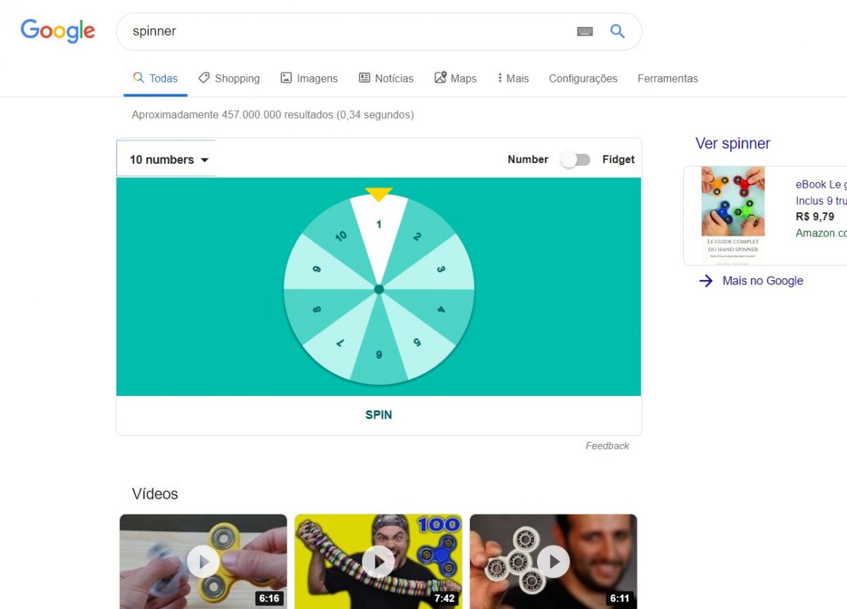 Spinner ou Roleta - o atalho te leva para uma animação do brinquedo spinner ou uma roleta animada. Esse segundo é interessante para auxiliar em jogos e sorteios, por exemplo. - Foto: Divulgação/33Giga/ND