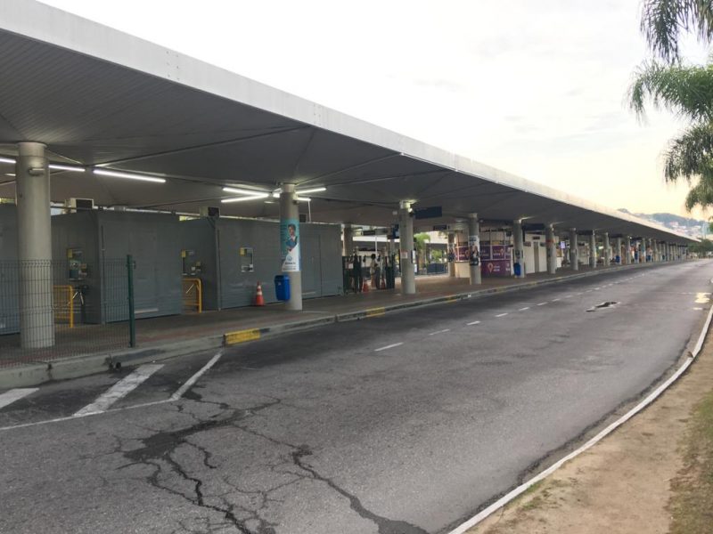 Ticen (Terminal de Integração do Centro) vazio em Florianópolis – Foto: Eduardo Cristofoli/RICTV