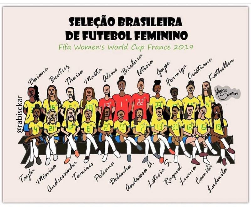 Futebol Feminino, Arte, Sele&ccedil;&atilde;o Brasileira Feminina, – Arte Karina Santos/FIFA Women&acute;s Cup/divulga&ccedil;&atilde;o