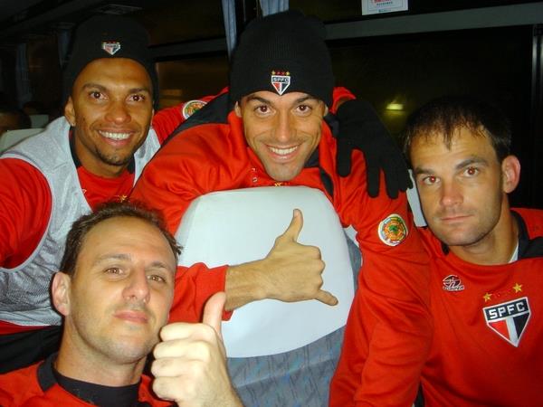 Fl&aacute;vio Kretzer na &eacute;poca do S&atilde;o Paulo com Rog&eacute;rio Ceni – Jaime Farias/Acervo