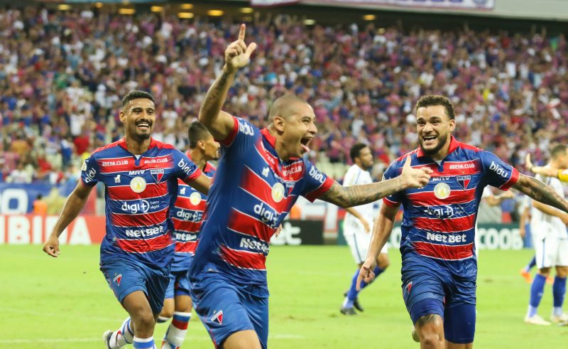 Gol do Fortaleza contra o Avaí, no Ceará. Foto: Pedro Chaves/Estadão Conteúdo