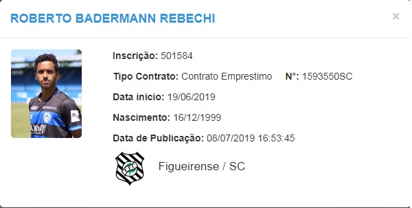 Roberto, atacante do Figueirense – BID/CBF
