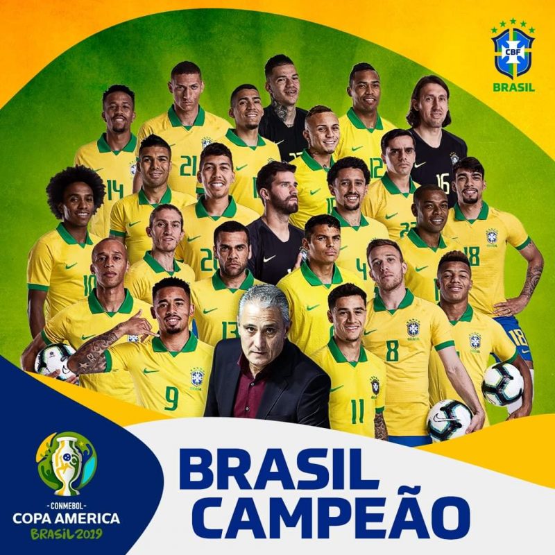 Brasil conquista a Copa América 2019 – Arte/CBF/MídiaSocial