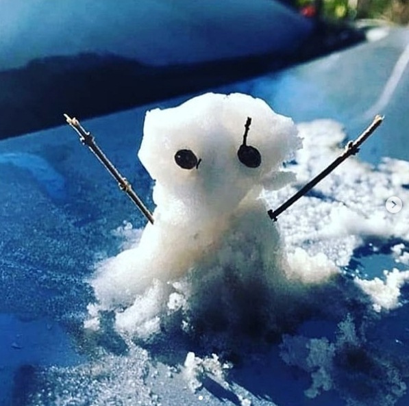 O nosso boneco de neve de Campos do Jordão não resistiu ao calor - @hospedagem_campos_do_jordao/Reprodução/Instagram