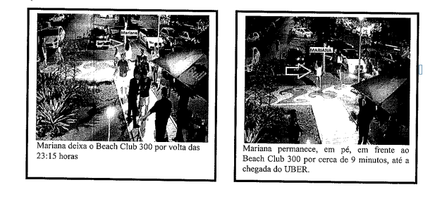 Percurso entre o Café e beach club 300, onde Mariana pegou o Uber – Foto: Reprodução/ND