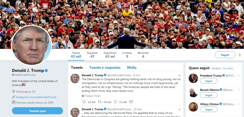 Controvérsia começou no domingo, quando Trump usou o Twitter para criticar as deputadas, que são todas de grupos minoritários – Reprodução/Twitter