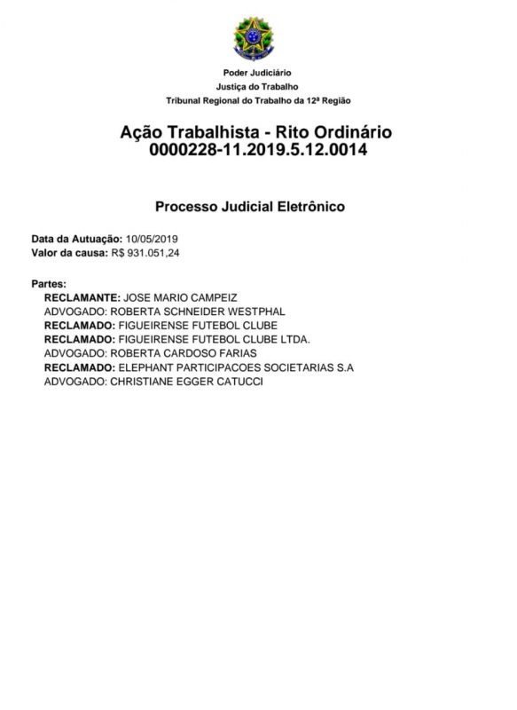 Despacho fl 01 – Master Figueirense