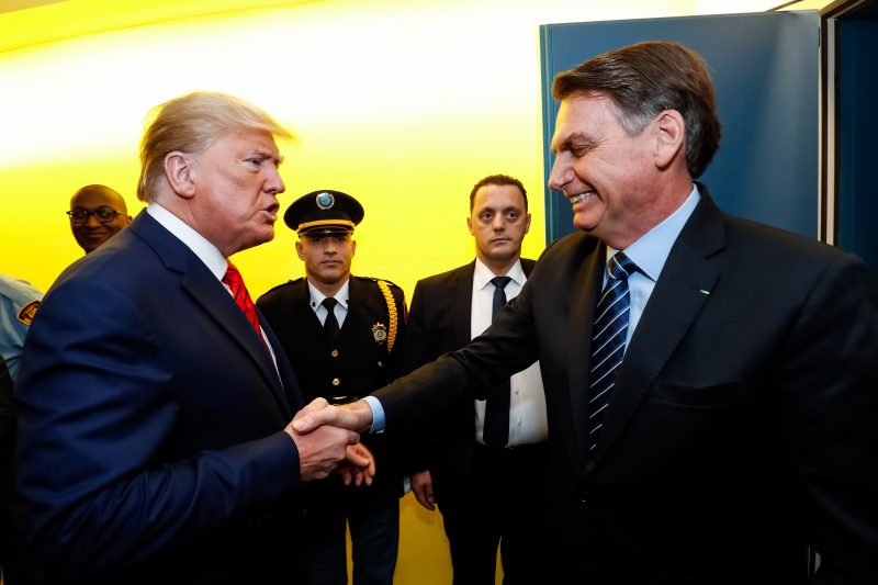 (Nova York – EUA, 24/09/2018) Presidente da Rep&uacute;blica, Jair Bolsonaro, recebe os cumprimentos do ent&atilde;o Presidente dos Estados Unidos da Am&eacute;rica, Donald Trump.Foto: Alan Santos/PR