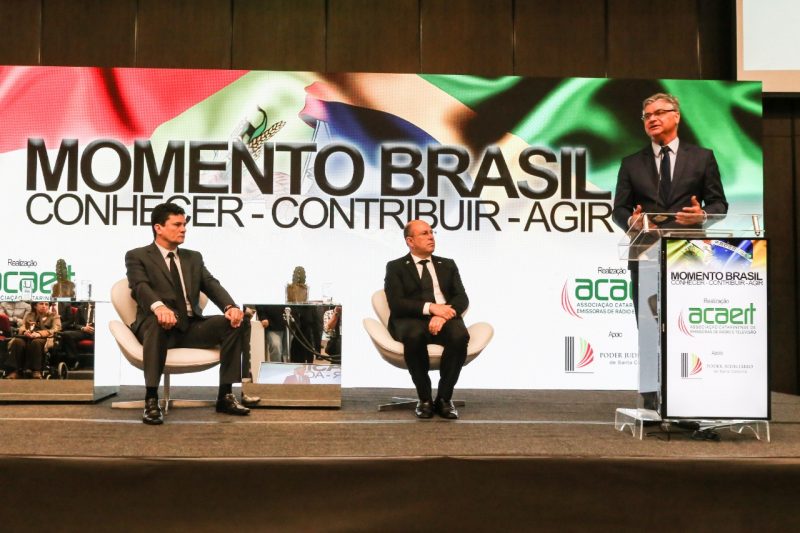Ministro e ex-juiz Sergio Moro proferiu palestra em Florianópolis nesta segunda-feira (30) &#8211; Anderson Coelho / ND &#8211; Anderson Coelho / ND