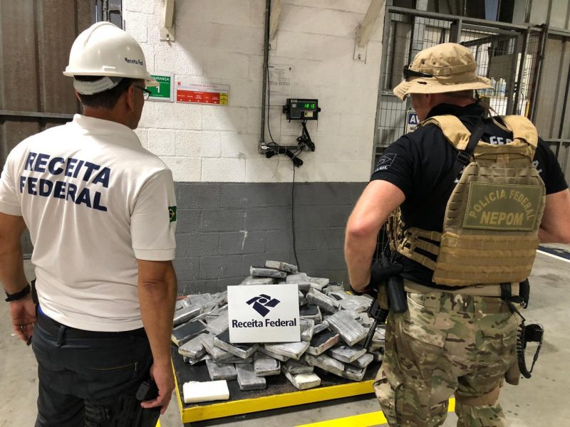 Conte&uacute;do foi apreendido no porto de Navegantes&nbsp; – Foto: Receita Federal/Divulga&ccedil;&atilde;o/ND
