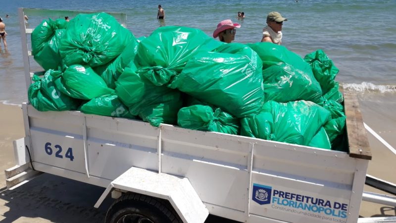 Coleta de resíduos chega a aumentar até 41% durante os meses da temporada de verão – PMF/Divulgação/ND