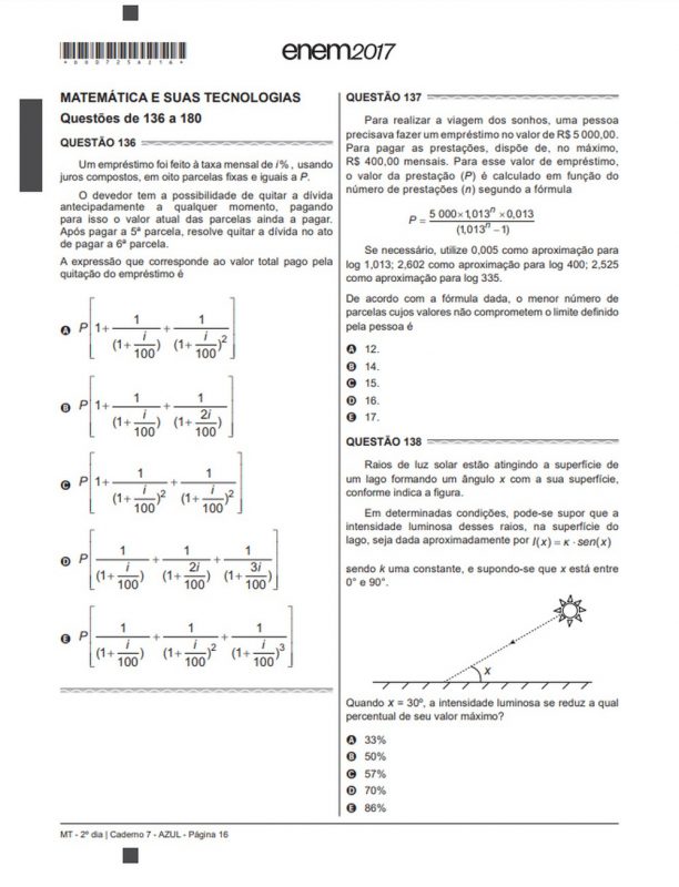 Questão 1186739 INEP (ENEM) - Participante (ENEM)