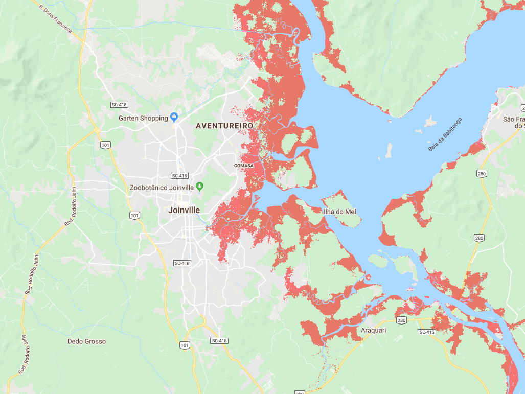 Quais os bairros de Joinville que alagam?
