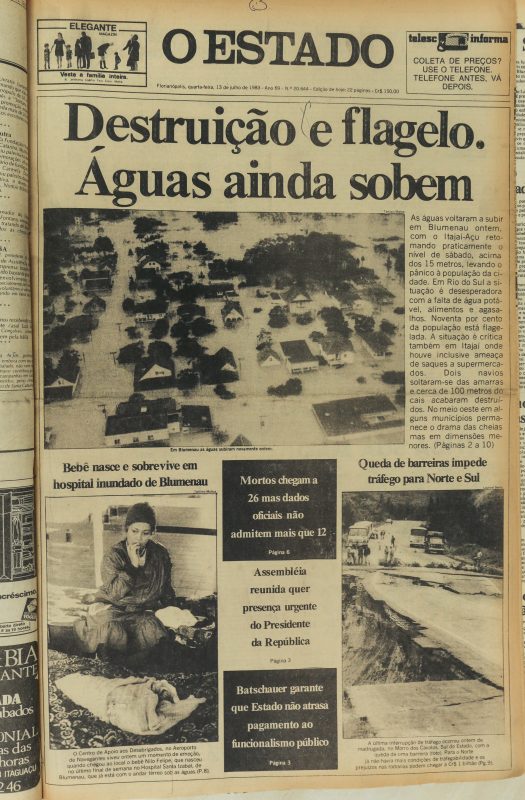 Reportagem do jornal O Estado de 13 de julho de 1983 – Foto: Anderson Coelho/O Estado/ND