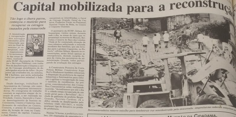 Inundação em 1995 atingiu Florianópolis – Foto: Acervo/O Estado/ND