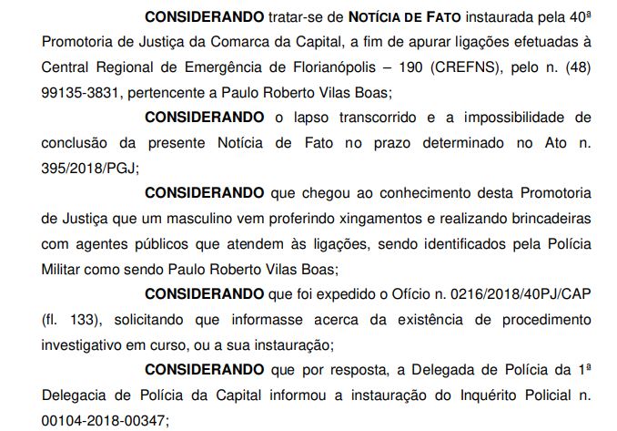Procedimento investiga <span style="font-weight: 400;">crime de desacato cometido por Paulo</span>